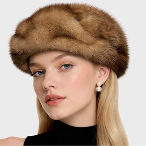 Elegant Brown Vintage Fur Hat
